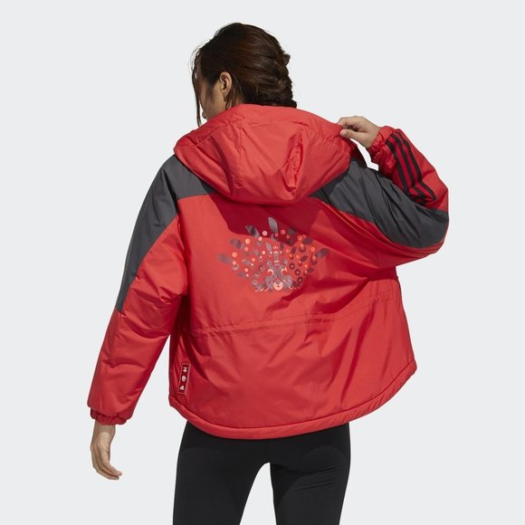 Adidas GN7377  Cny X-Bu Short Sport Jacket Scarlett Red - Picture 1 of 6